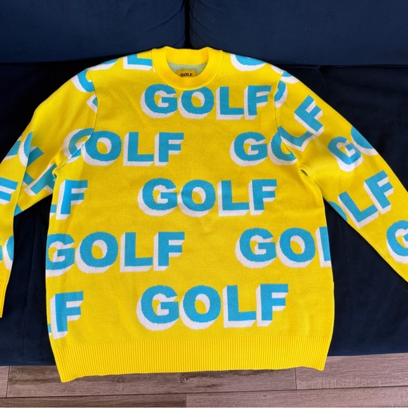 Golf Wang 3d Logo Sweater Yellow - Size M - 10 Year Anniversary 2023